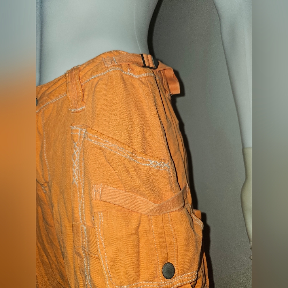 DA-NANG Orange Cargo Pants 100% Silk Size XS - Picture 9 of 16